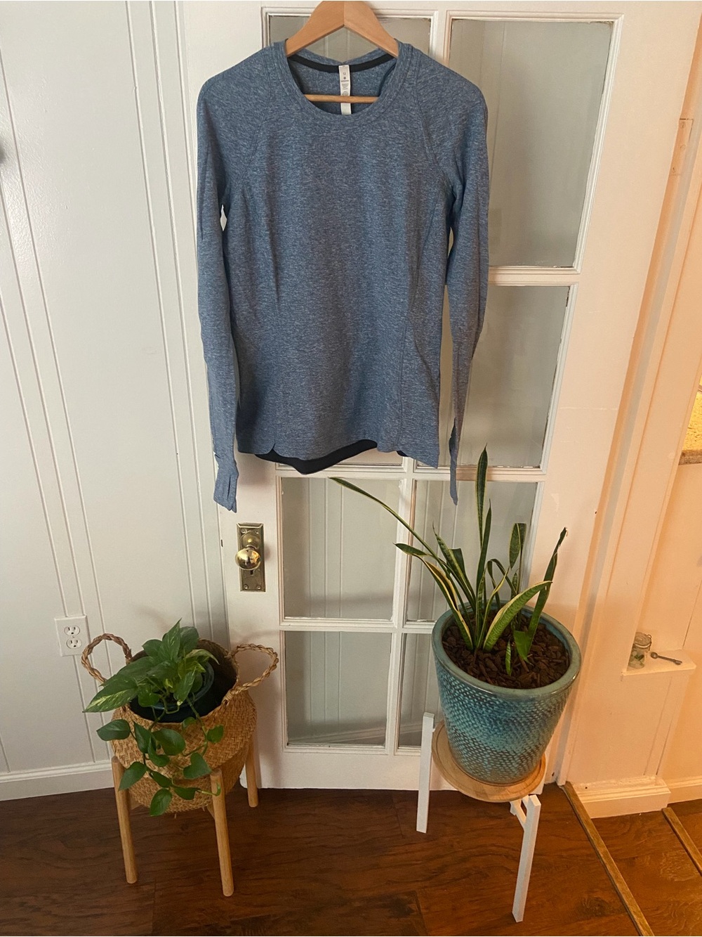 lululemon athletica Runderful Long Sleeve Heathered Petrol Blue Top